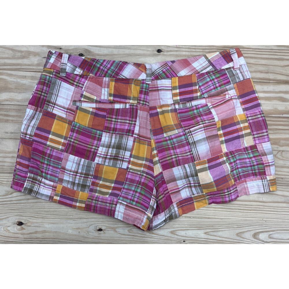 Ann Taylor LOFT Patchwork Shorts SZ 12 Pastel Nautical Beach Striped Pink - Picture 4 of 6